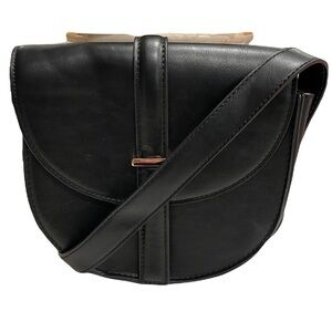 Stitch Fix Daily Look Faux Leather Flap Crossbody Bag Black